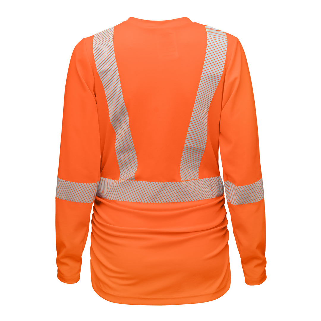 High visibility maternity HIVIS PPE shirt designed for pregnant workers to ensure proper fit and safety compliance in industrial environments